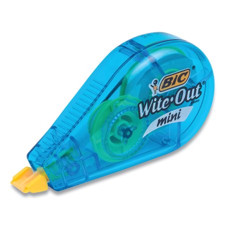 Bic Wite-Out Brand Mini Correction Tape, Non-Refillable, Blue/Purple/Yellow Applicator, 0.2"x314.4", 6PK WOTMP61-WHI